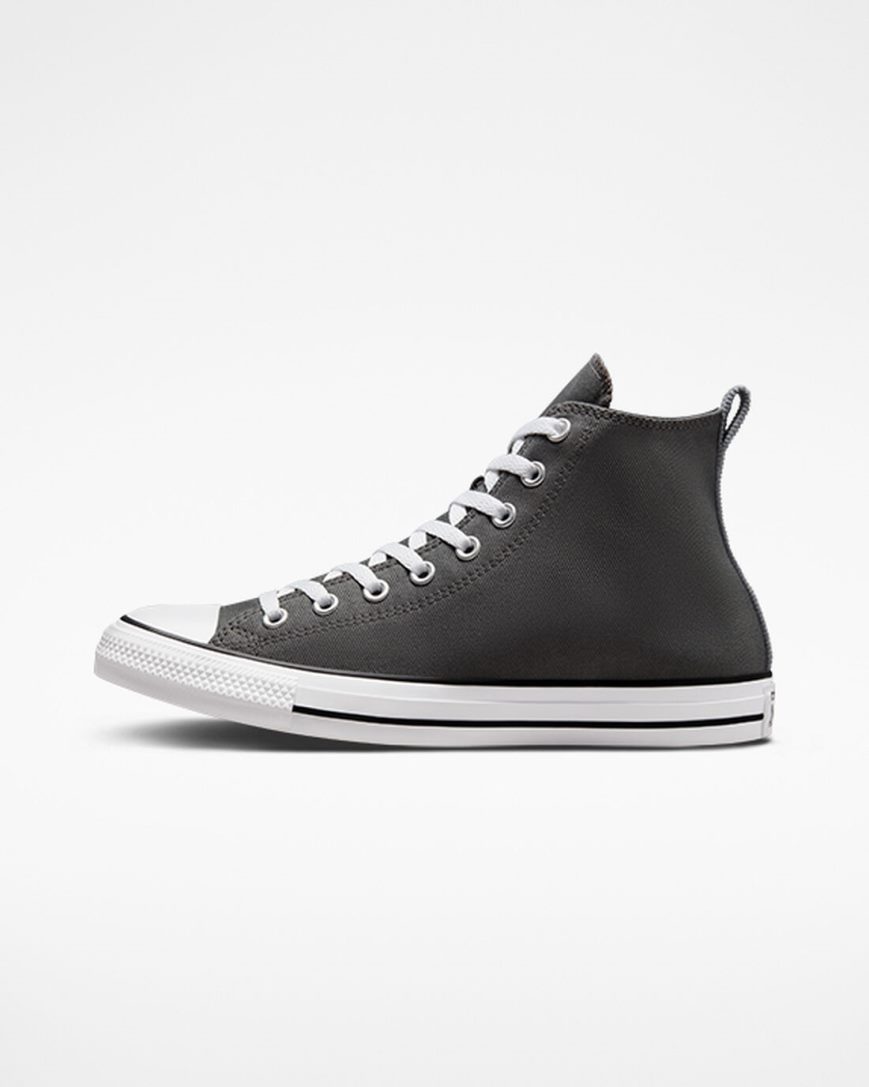 Zapatillas Altas Converse Chuck Taylor All Star Woven Twill Mujer Gris Negras | PE E482LP